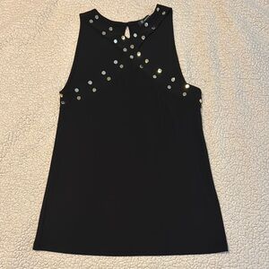 INC International Concepts Black Embellished Tank Top